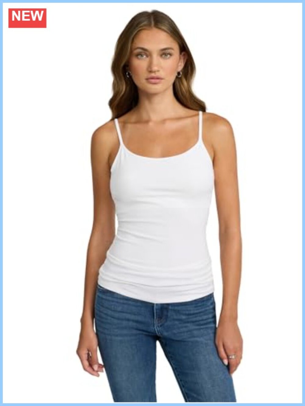 Women's Shelf Bra Camisole Adjustable Strap Scoop Neck Fitted Cami